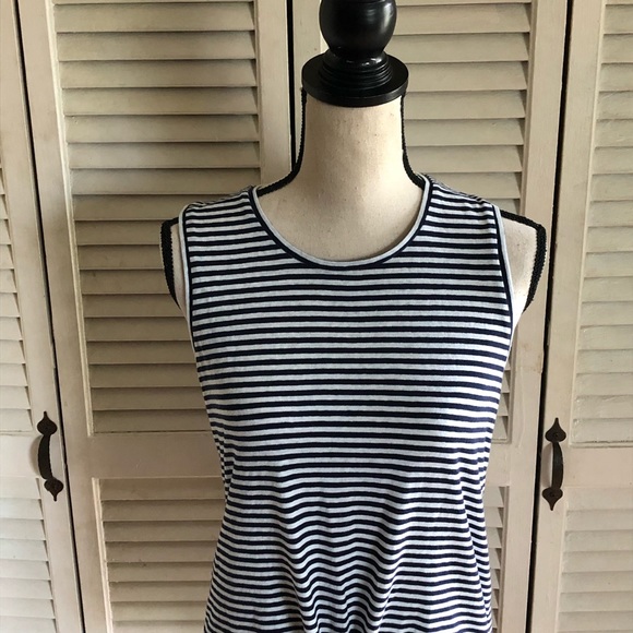 J.crew Blue And White Striped Tie Knot Tank Top - Picture 2 of 7